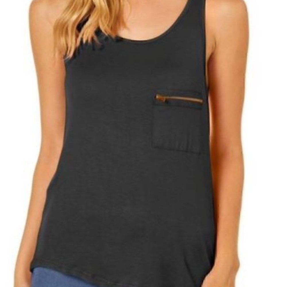 Splash Sexy Solid Black Tank Top Size Medium